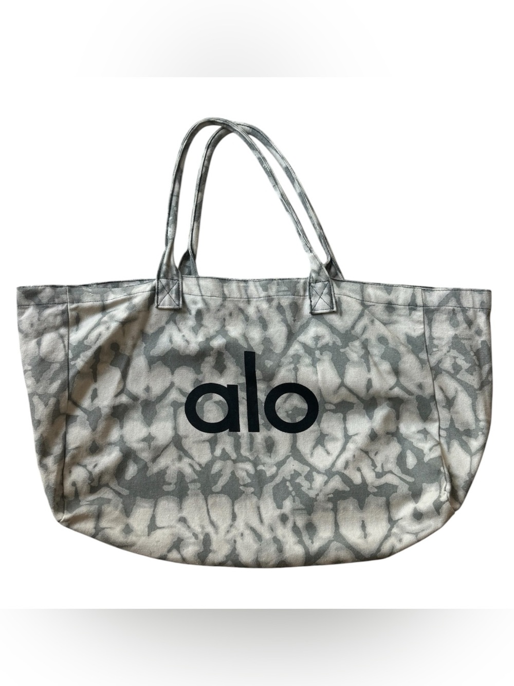ALO Yoga Gray Tie-Dye Canvas Tote